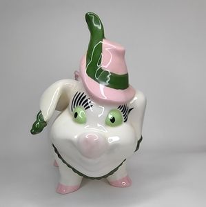 Atlantic mold large vintage ceramic piggy bank.